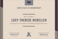 Free Honorary Life Membership Certificate Template Word Example