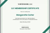 Honorary Life Membership Certificate Template  Example