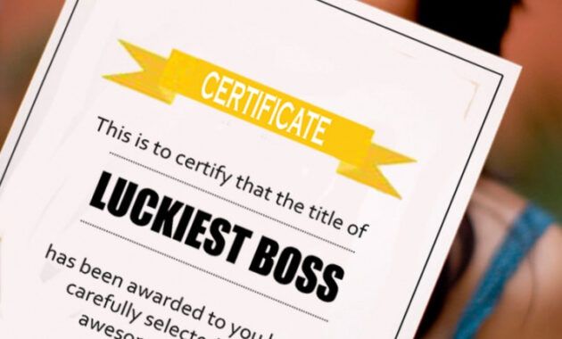 Printable Best Boss Certificate Template Excel Example