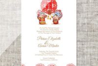 Printable Chinese Wedding Invitation Card Template  Example