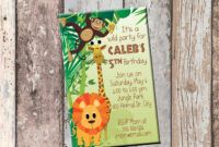 Printable Jungle Theme Birthday Invitation Card Template Excel