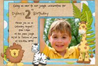 Printable Jungle Theme Birthday Invitation Card Template Word Example