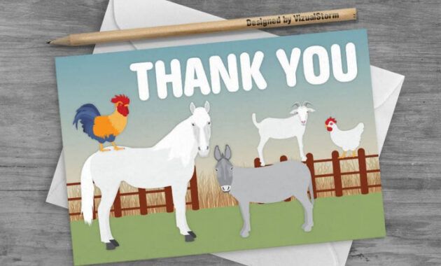 Professional Farm Theme Thank You Cards  Sample