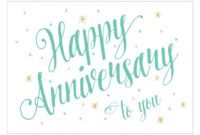 Professional Happy Wedding Anniversary Card Template Word Example