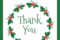 Costum Holiday Thank You Card Template Excel
