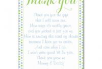 Editable Baby Gift Thank You Card Template Excel Sample