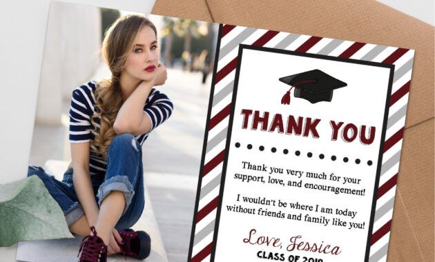 Free Graduation Gift Thank You Card Template Excel