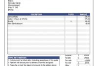 Printable Estimate Quotation Template  Example