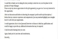 Professional Interview Thank You Card Template Word Example