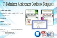 Badminton Tournament Certificate Template Word Example