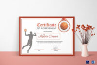 Basketball Tournament Certificate Template  Sample
