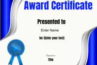 Best Church Award Certificate Template Word Sample