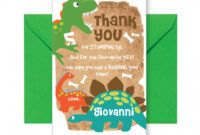 Best Dinosaur Thank You Card Template Word