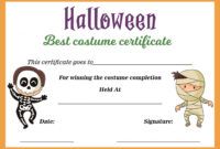 Best Halloween Contest Winner Certificate Template Excel Sample