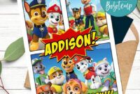 Best Paw Patrol Thank You Card Template Doc Sample
