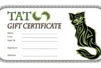 Best Tattoo Gift Certificate Template  Sample