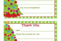 Christmas Thank You Card Template Word Example