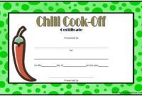 Costum Chili Cook Off Award Certificate Template  Example