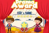 Costum Drama Award Certificate Template  Example