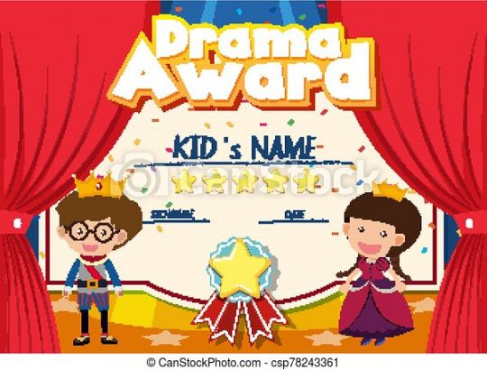 Costum Drama Award Certificate Template  Example