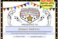 Costum Taekwondo Certificate Template Pdf Example