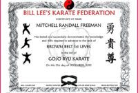 Costum Taekwondo Certificate Template  Sample
