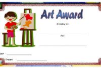 Editable Art Contest Winner Certificate Template Excel Example