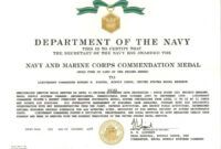 Editable Meritorious Service Medal Certificate Template Word Sample