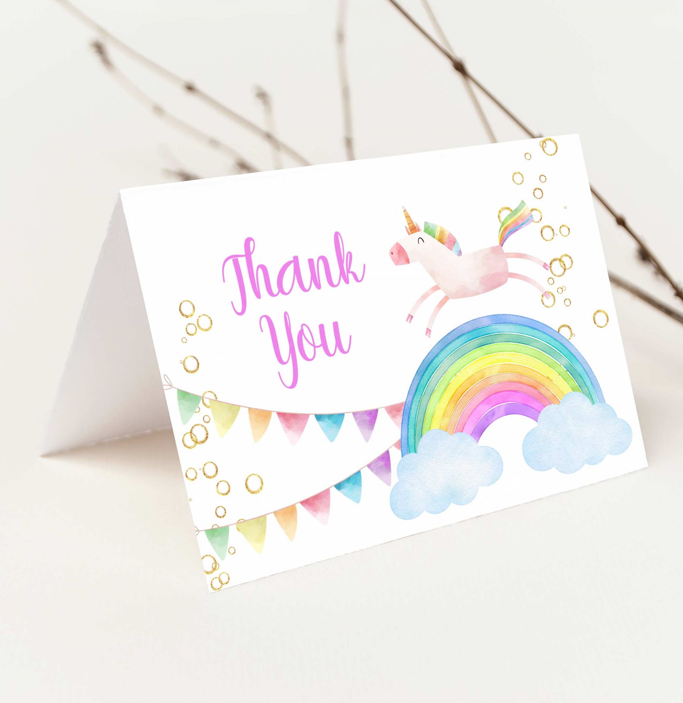 Editable Rainbow Thank You Card Template Pdf Sample