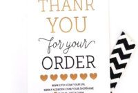 Editable Thank You For Your Order Card  Pdf