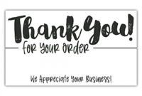 Editable Thank You For Your Order Card  Pdf Sample