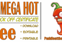 Free Chili Cook Off Award Certificate Template Excel Sample