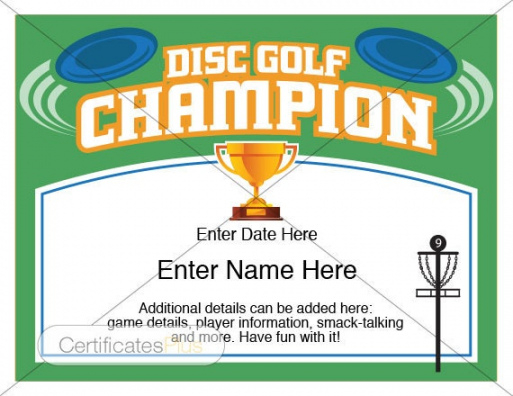 Free Golf Tournament Certificate Template Word Example