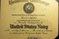 Free Navy And Marine Corps Achievement Medal Certificate Template  Example