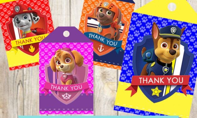 Free Paw Patrol Thank You Card Template  Example