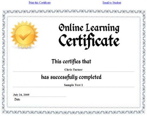 Free Quiz Winner Certificate Template  Sample