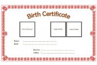 Free Rabbit Birth Certificate Template Word Example