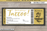 Free Tattoo Gift Certificate Template  Example