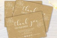 Free Thank You For Your Order Card Template Word Sample