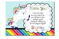 Free Unicorn Thank You Card Template Pdf