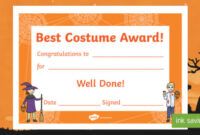 Halloween Contest Winner Certificate Template