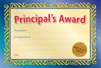 Principal&amp;#039;S Award Certificate Template