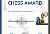 Printable Chess Tournament Certificate Template  Example