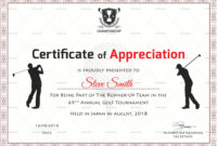 Printable Golf Tournament Certificate Template Excel