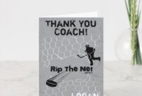 Printable Hockey Thank You Card Template