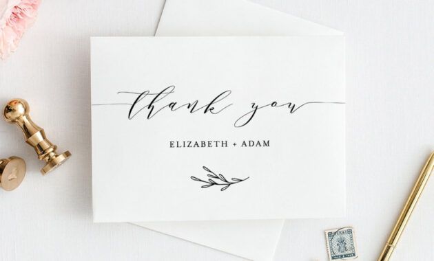 Printable Minimalist Thank You Card Template Doc Example