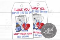 Printable Nurse Thank You Card Template  Sample