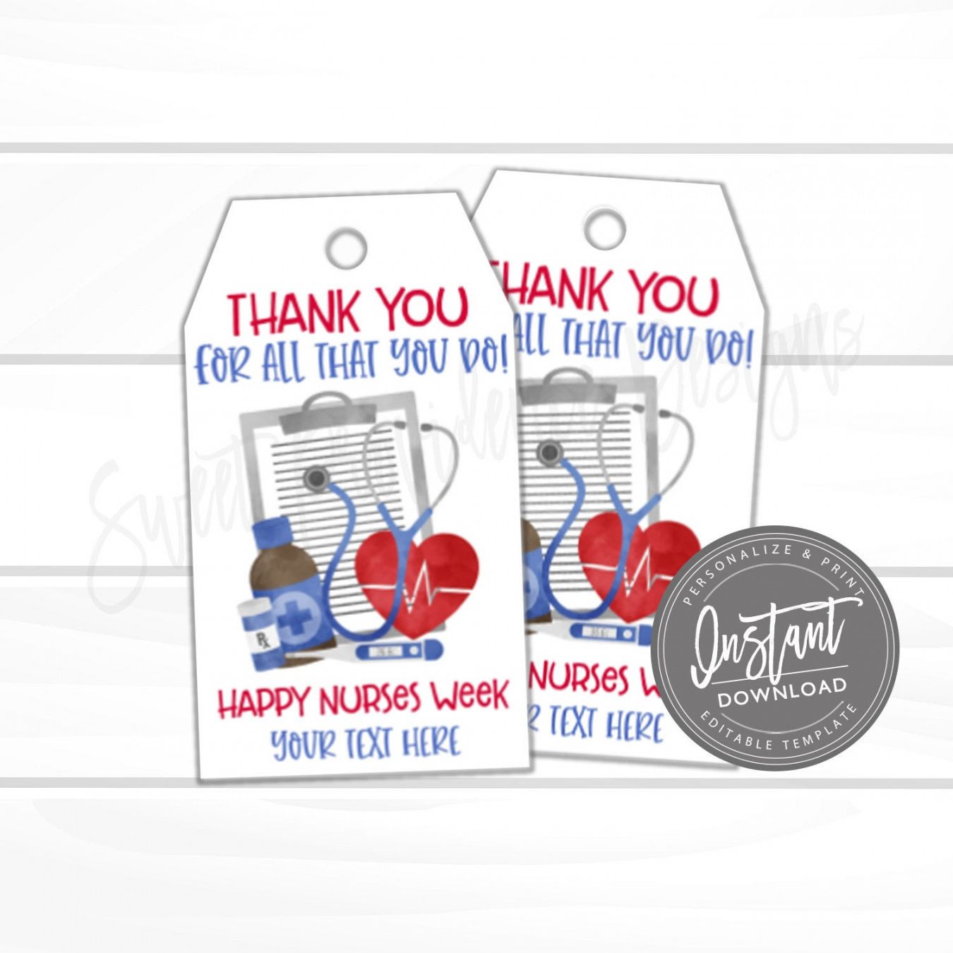 Printable Nurse Thank You Card Template  Sample