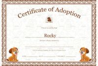Printable Pet Adoption Certificate Template