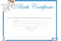 Printable Rabbit Birth Certificate Template Excel